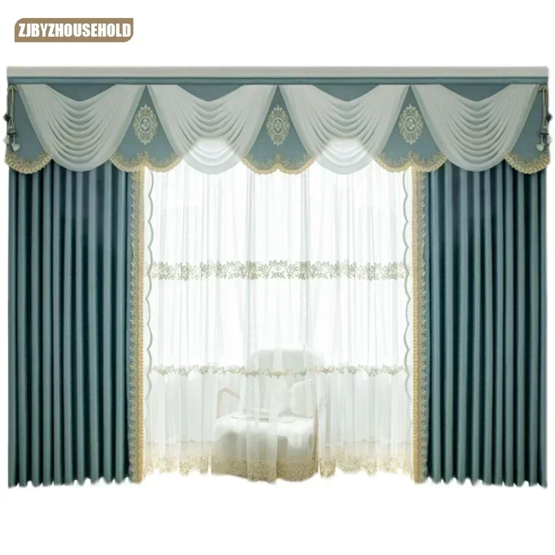 Cortinas ligeras de lujo personalizadas para sala de estar y dormitorio, tela de alta precisión, antienganche, cortinas francesas para ventana,