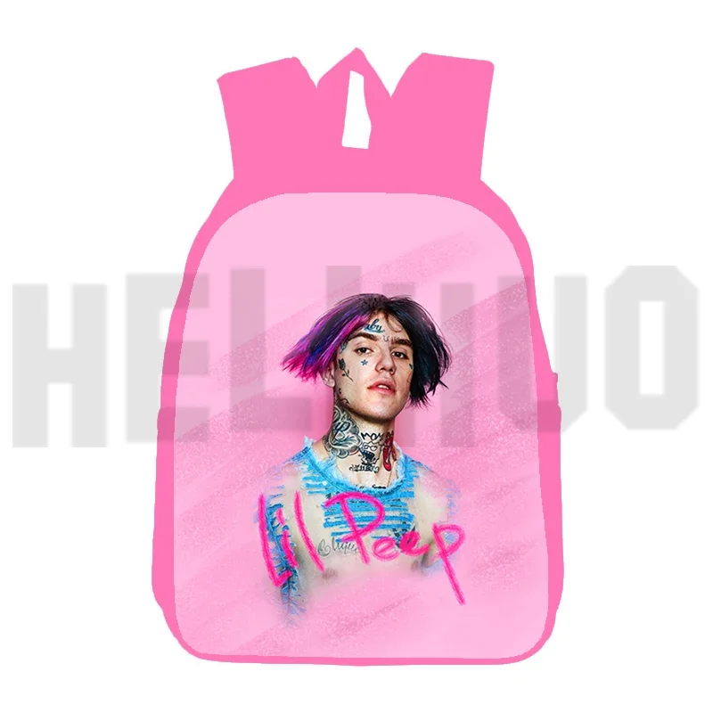 3D Printed Lil Peep School Backpack for Merch Pink Fashion Laptop Mochila 12/16 Inch Rapper Lil Peep Backpack Women Shoulder Bag