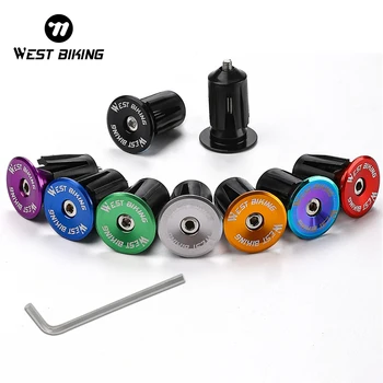 WEST BIKING – bouchons d'extrémité de guidon de vélo de route et vtt, en alliage d'aluminium, embout de barre de poignée de vélo BMX, couvercle multicolore, accessoire de vélo 1
