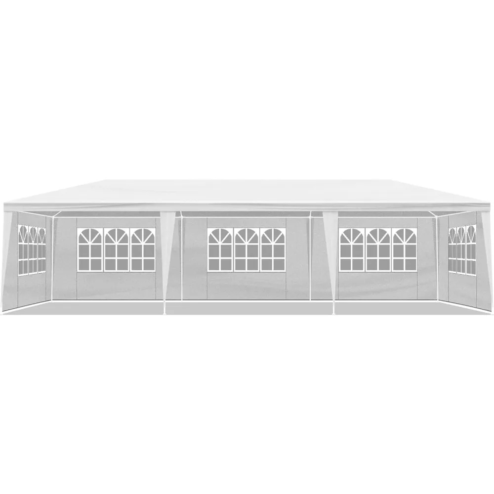 

10'x30' Party Tent Outdoor Wedding Event Tents with 5 Removable Sidewalls, Heavy Duty Gazebo, Large Canopy Waterproof for Partie