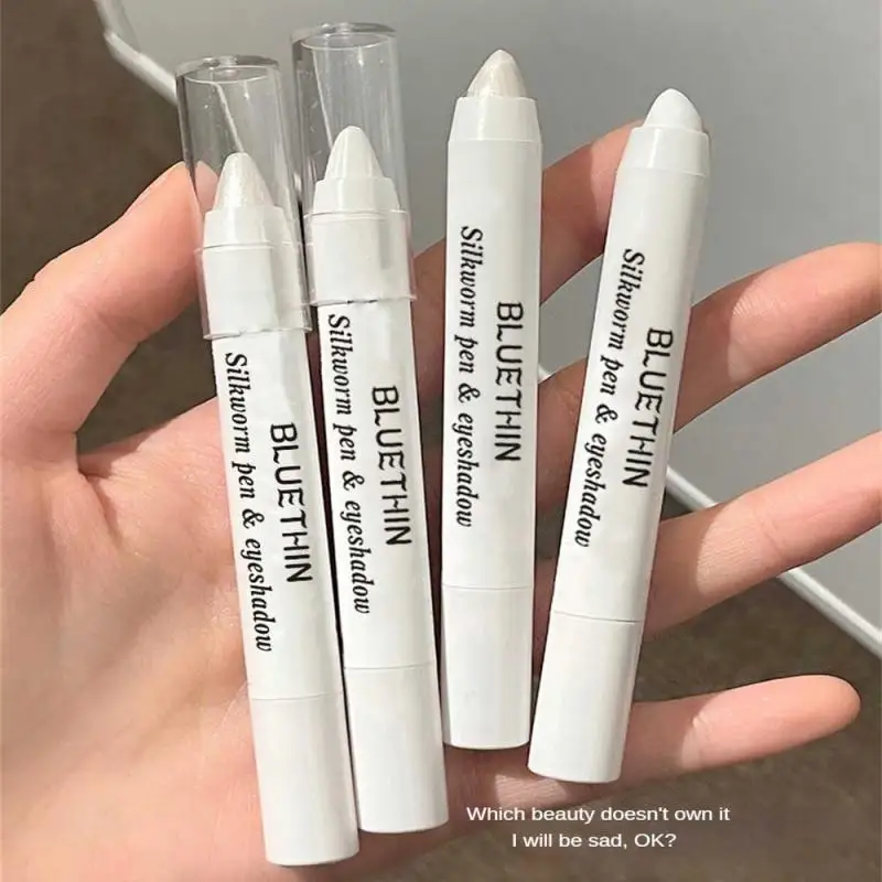 Glitter Highlighter Pen Waterproof Pearlescent Matte White Sliver Diamond Brighten Lying Silkworm Eyeshadow Stick Facial Makeup