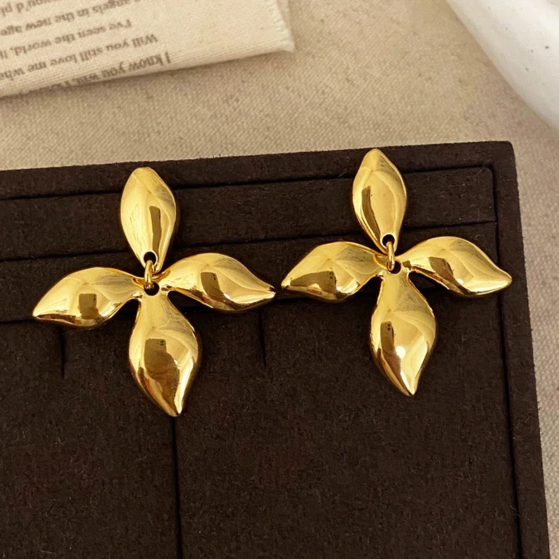 

Настоящее серебро 925 пробы, золото 18 карат, серьги-гвоздики с преувеличенным цветком для женщин, модные ювелирные изделия, индивидуальные аксессуары