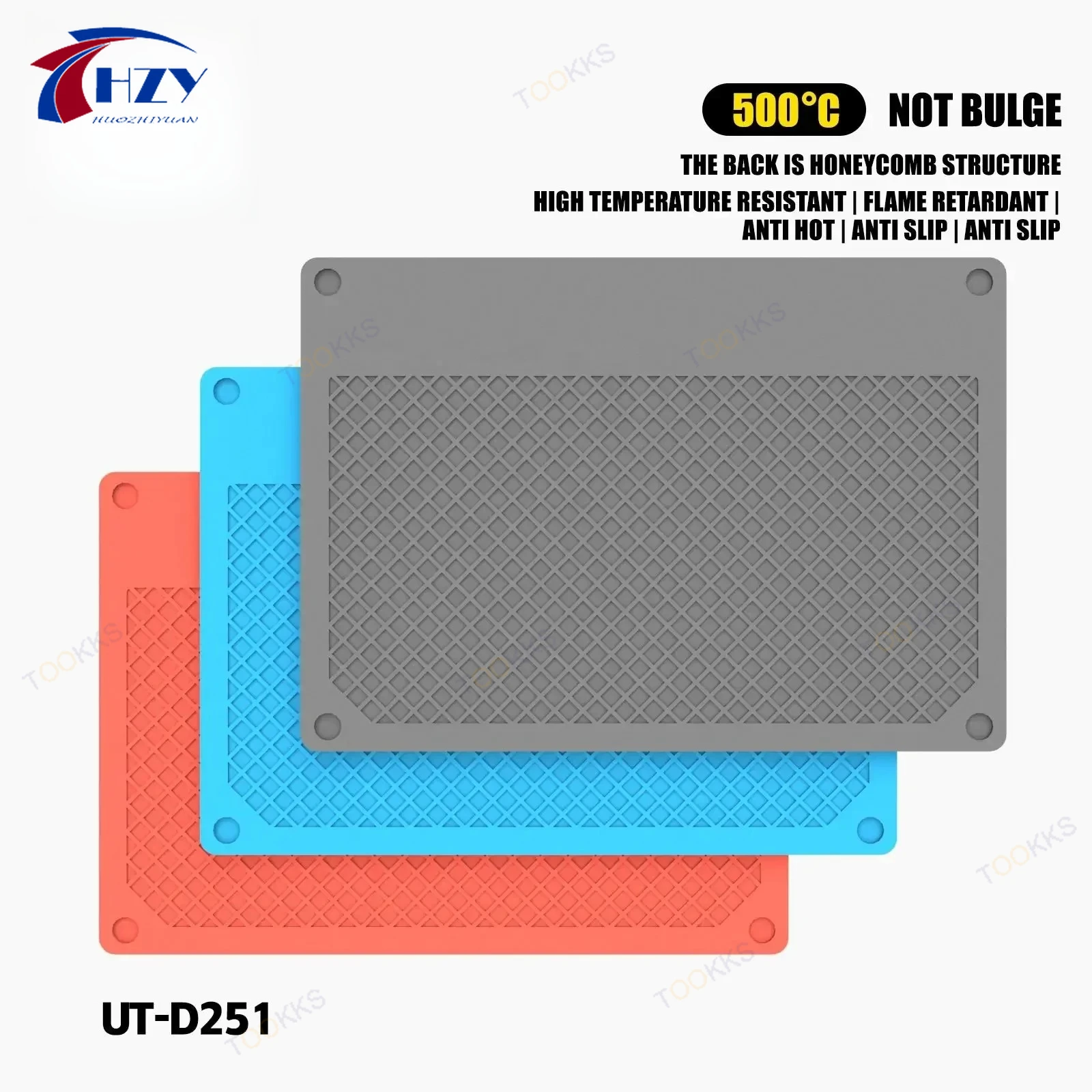 RF4 UT-D251 Silicone Soldering Non-slip Mat ESD Antistatic Heat Insulation Electronics Phone Repair Working Platform Pad