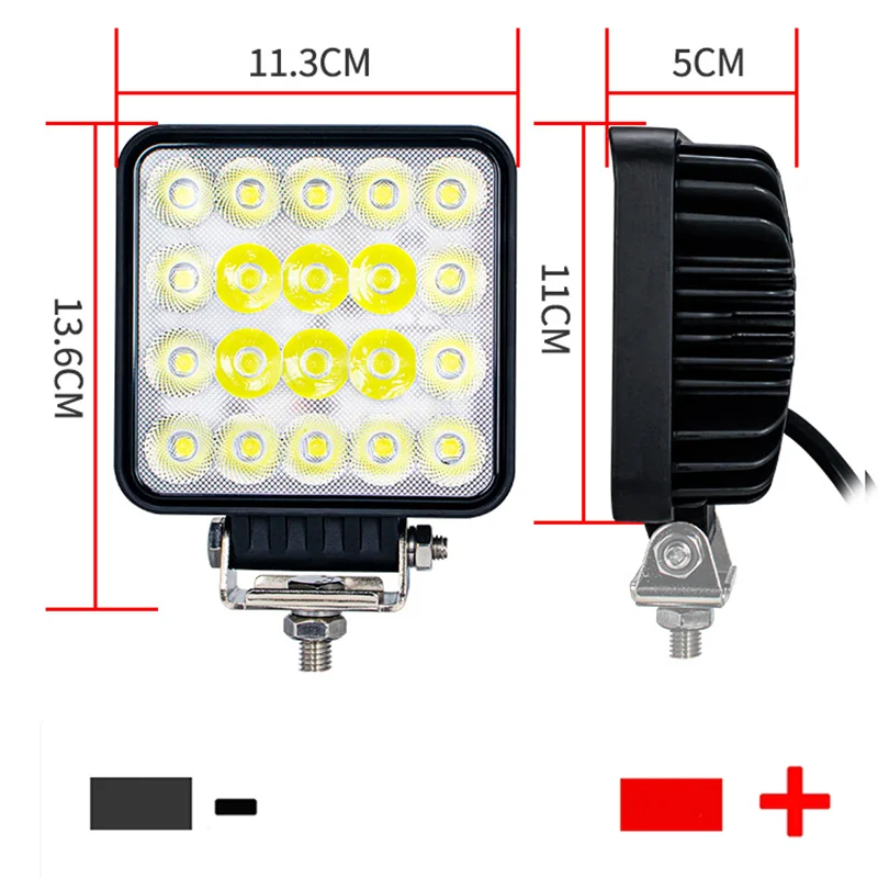 1PC 60W LED Work Light Spot Flood Combo Beam 6500K  Waterproof Shockproof Fog Light 12V-60V for Excavator Offroad Truck ATV UTV