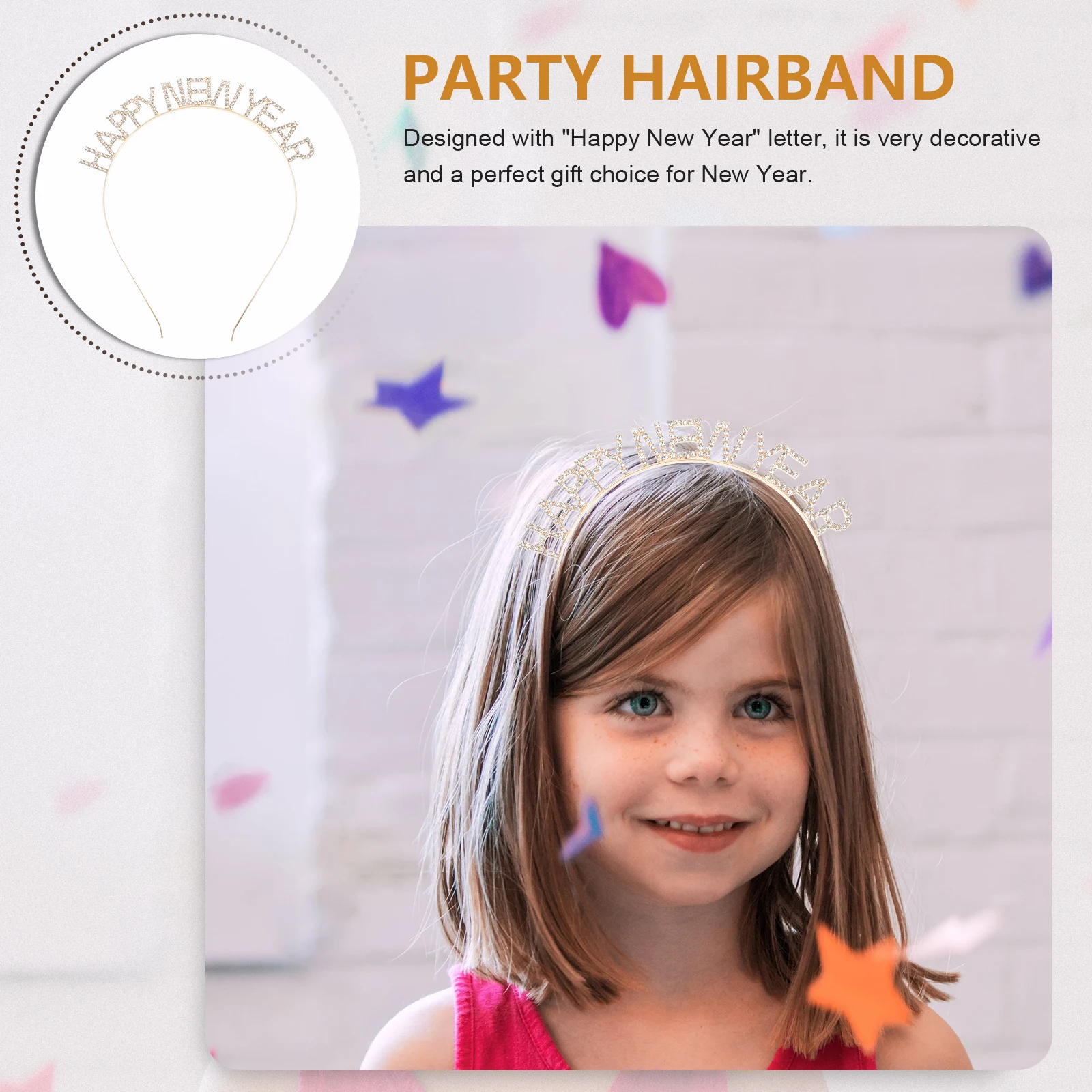 

Hairpin New Year Headband Baby Ribbons Pink Zinc Alloy Years Party Hairband Women