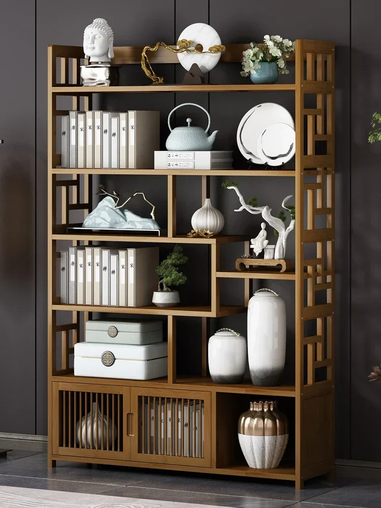 GZ-13 Chinese Partition Tea Stand Tea Cabinet Storage Rack Duobao Pavilion Antique Rack Bamboo
