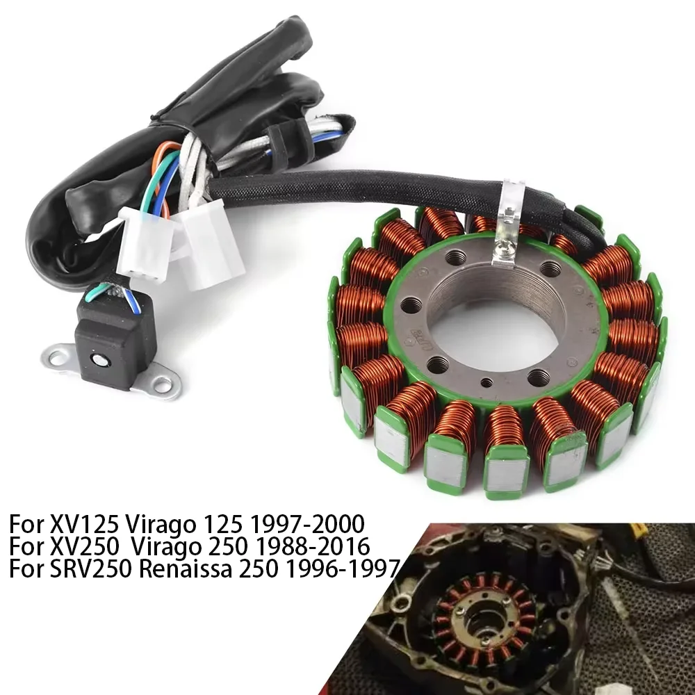 

Stator Coil For Yamaha XV125 XV250 Virago 125 250 1988-2016 SRV250 SRV 250 Renaissa 250 1996-1997 4DN-81410-00-00 DM-81410-00