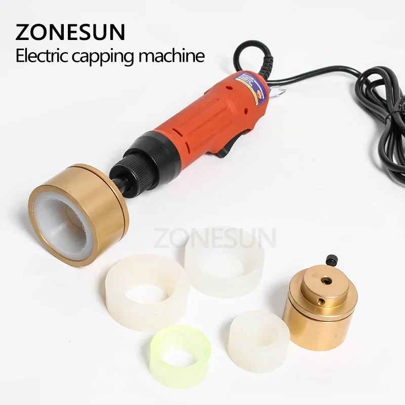 ZONESUN 28-32mm Automatic Electric Capping Machine Plastic Bottle Capper Portable Cap Screwing Machine Electric Sealing Machine