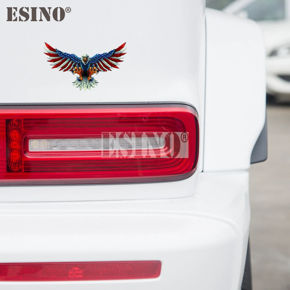 

Car Styling Decorative PVC Waterproof Flying Bald Eagle USA American Flag Decal Cartoon Car Body Sticker Pattern Vinyl