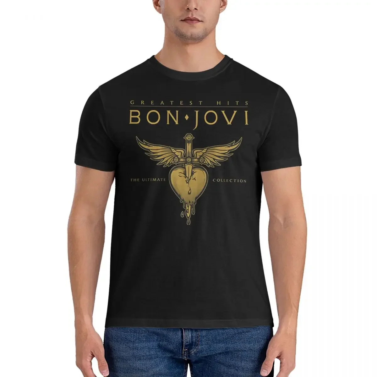 The Greatest Hits T-Shirt for Men B-Bon band Jovis Novelty 100% Cotton Tees Crew Neck Short Sleeve T Shirt Gift Clothes style