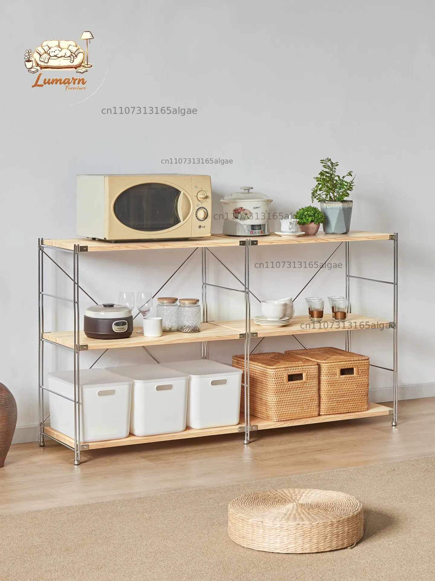 Kitchen Appliances In Japanese - Japanese-style solid wood kitchen appliance rack