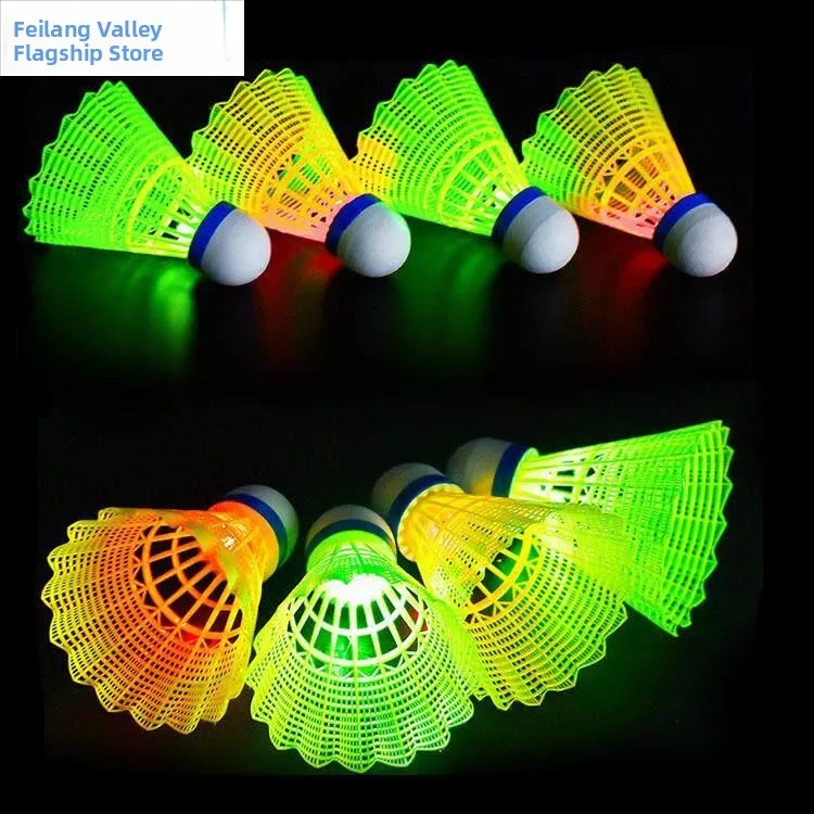 

Glowing LED Shuttlecock Plastic Nylon Outdoor Training Windproof Fluorescent Light Strip Professional Grade Badminton Shuttle...