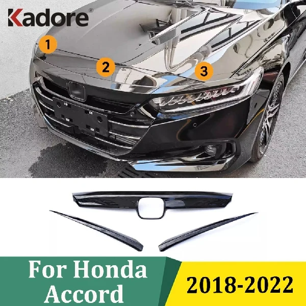 

For Honda Accord 2018 2019 2020 2021 2022 10th Front Engine Machine Grille Upper Hood Cover Trim Car Styling Accessories