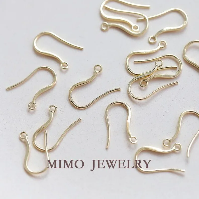 Gold Plated Copper Earrings Base Blank Export Simple French Simple Glossy Ear Hook DIY Jewelry Making Supplies