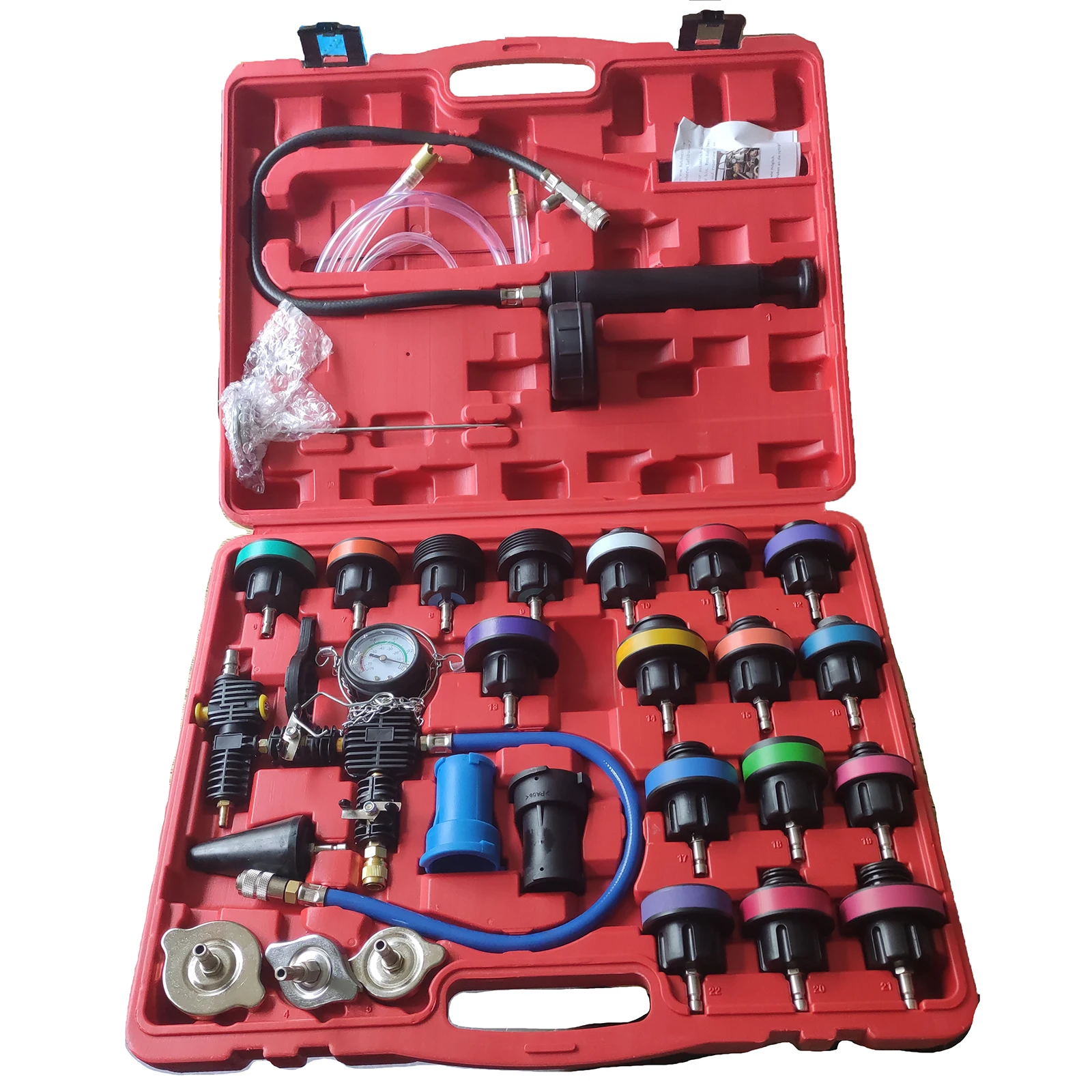 28Pcs Radiator Pressure Tester Vacuum Type Cooling System Test Detector Set