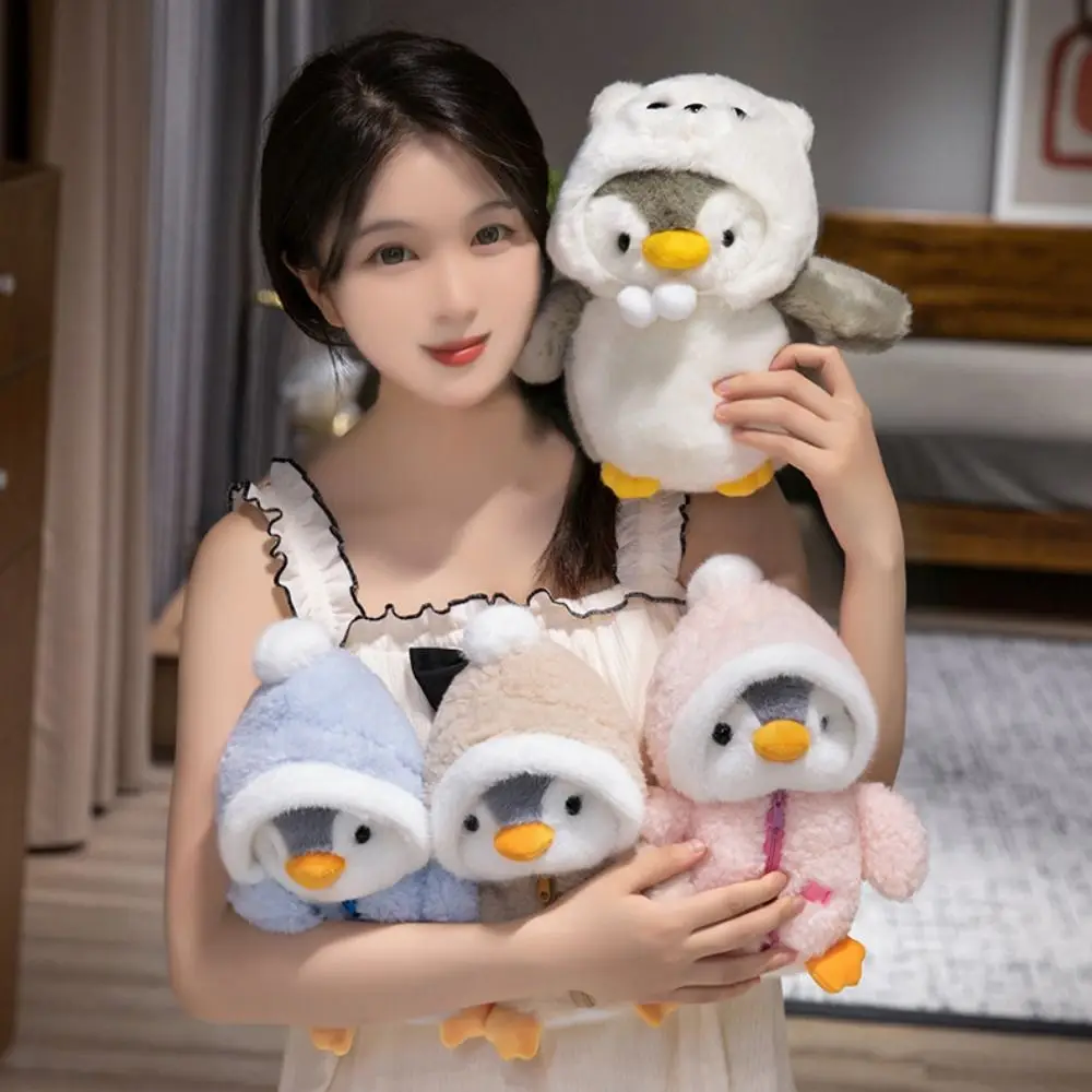 Wearing Clothes Hats Penguin with Hat Plush Toy Penguin Soft Baby Comforting Sleep Doll Cartoon Anime Stuffed