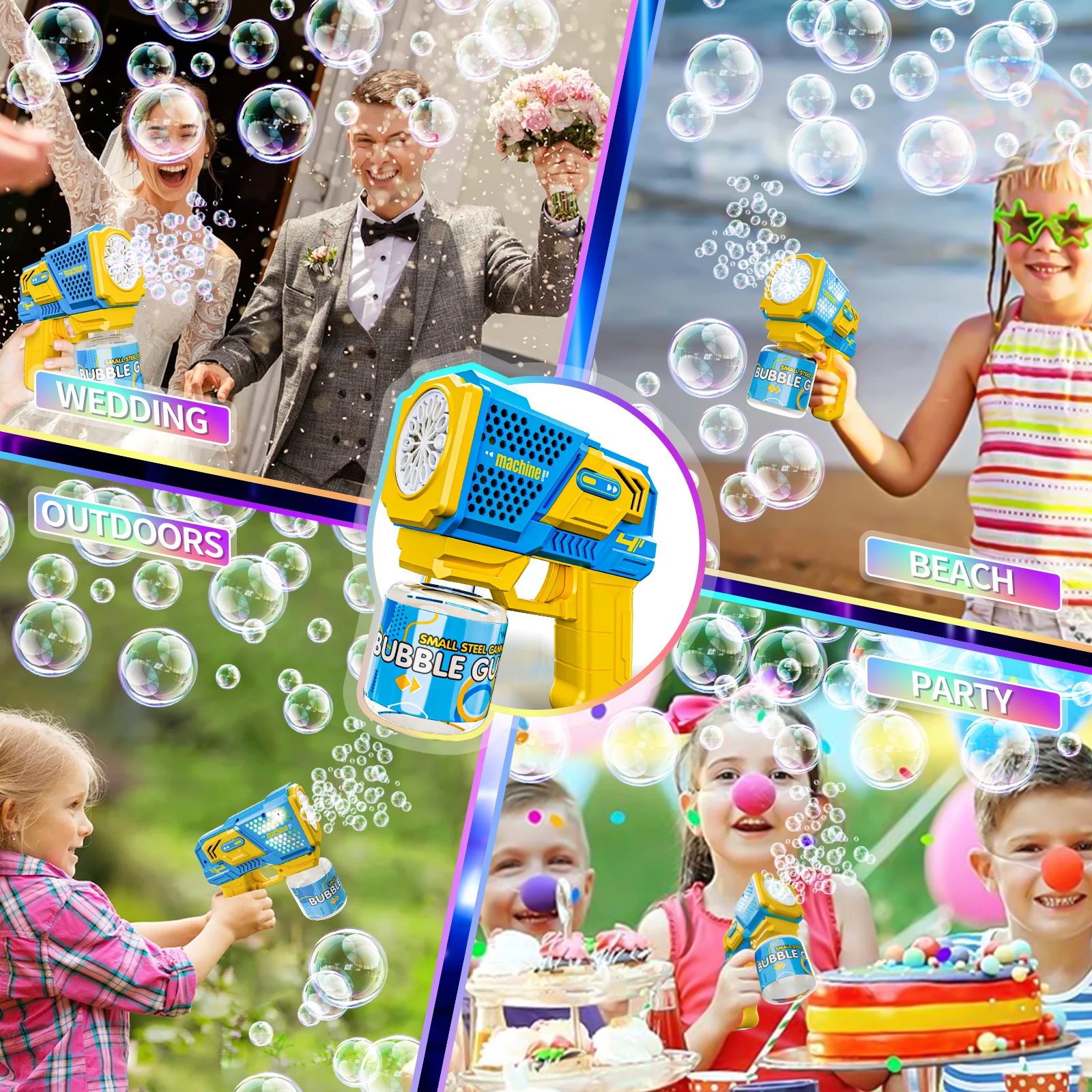 Nuovo spazio elettrico automatico macchina per bolle pistola per bolle estate spiaggia bagno giochi all'aperto bambini fantasy bambini giocattolo per bolle
