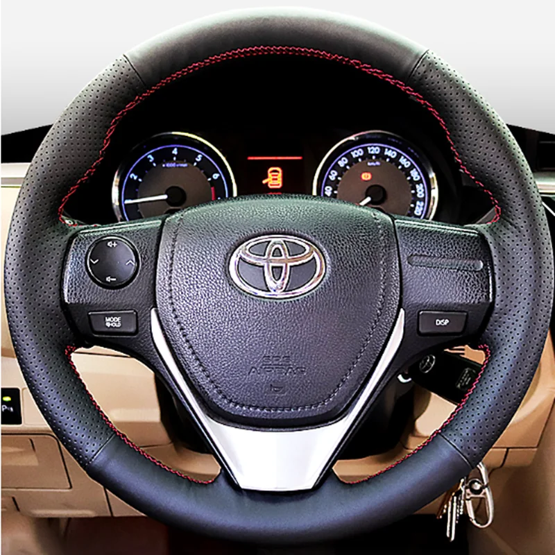 Dostosuj skórzany pokrowiec na kierownicę z mikrofibry do Toyoty 2013-2018 Corolla 2014-2019 Corolla iM (US) 2017-2018 Auris
