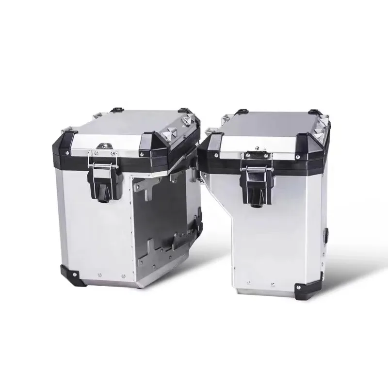 

52L Motorcycle Side Tail Boxes Black Silver Aluminum Case Box Waterproof Trunk for ADV GS1200
