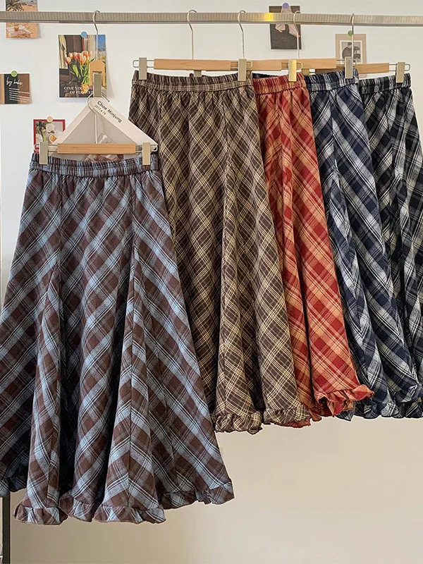 Retro Plaid High Wa…