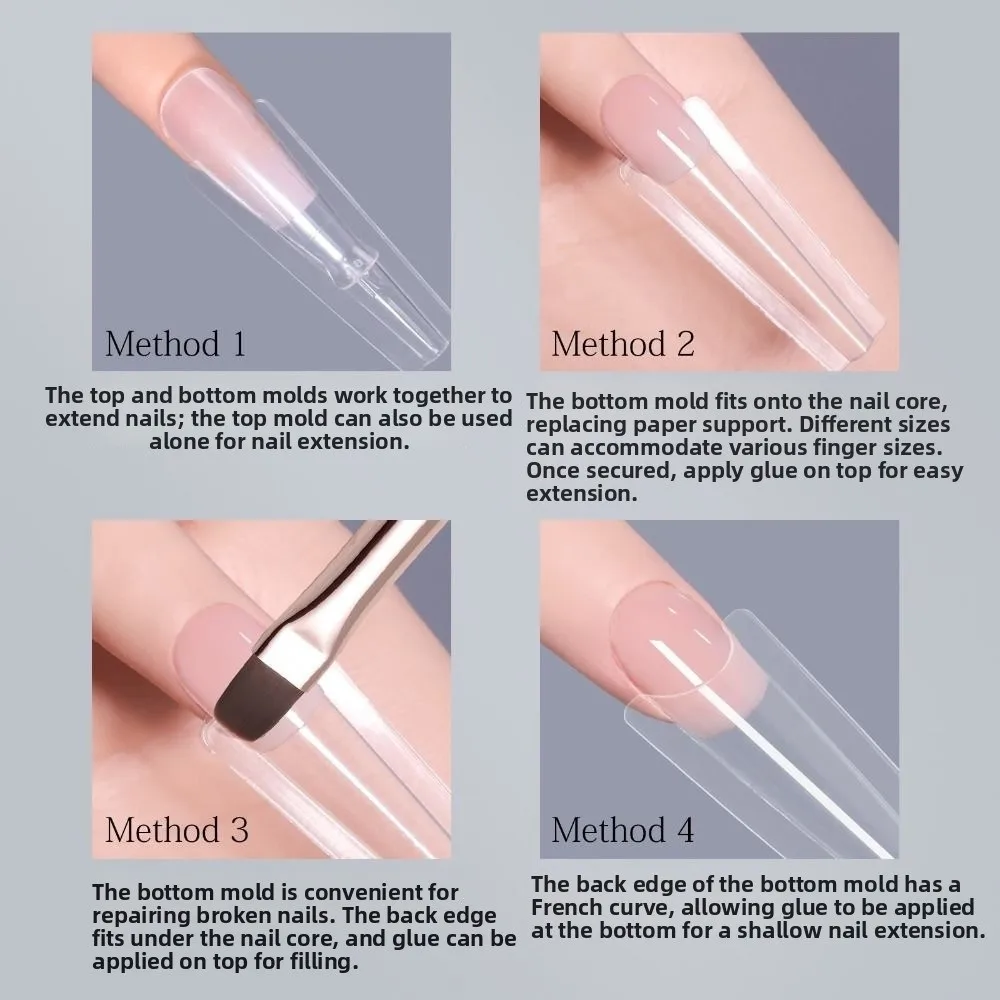 핫 15사이즈 샌드위치 듀얼 네일 폼, 초박형 코핀 네일 폼, 타임 세이브 탑 몰드, 바텀 몰드, 네일 익스텐션