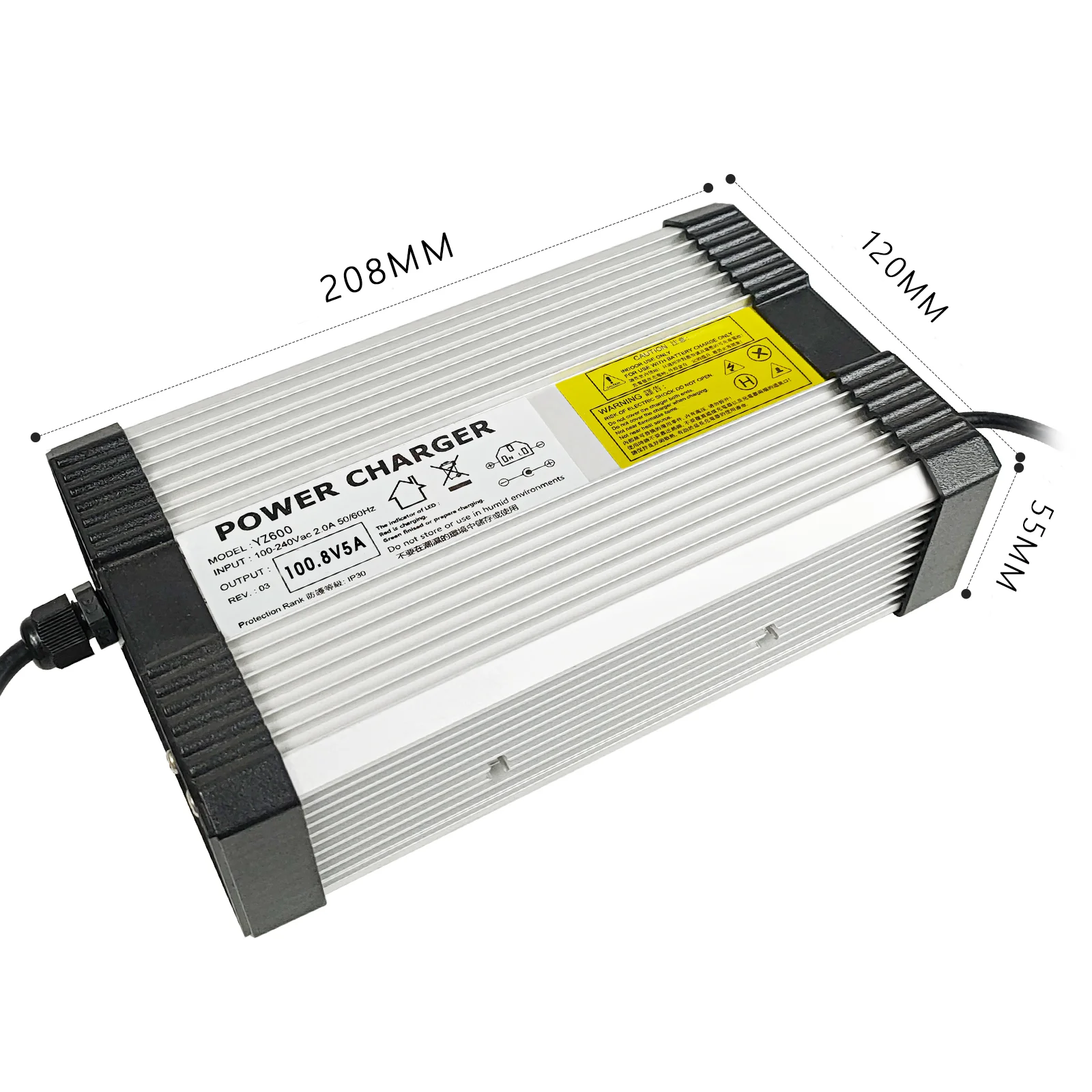 YZPOWER 100,8 В 5 А Быстрое зарядное устройство для литиевой батареи 24S 88,8 В Литий-ионный аккумулятор для хранения энергии Вход 110 В/220 В переменного тока с охлаждающим вентилятором