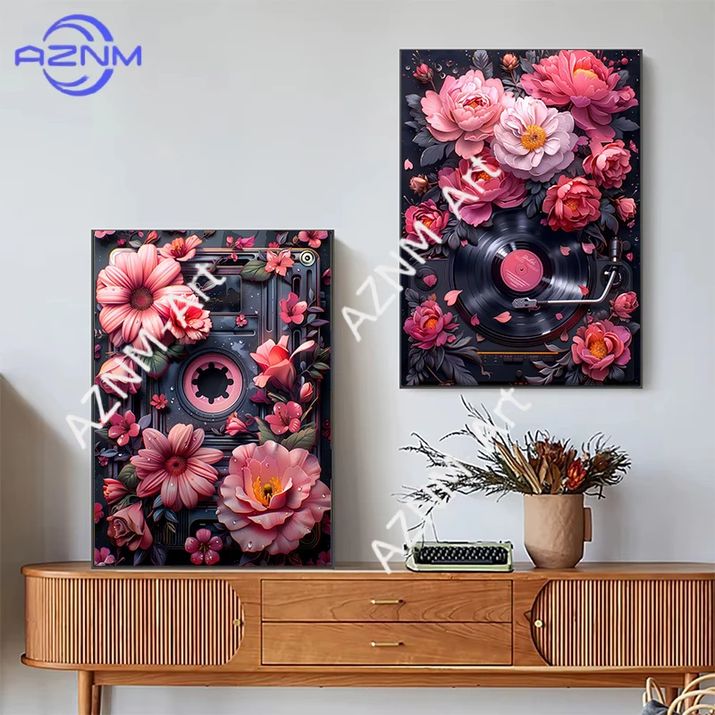 Affiche musicale florale, inst - Musical Instrument Images avis et prix