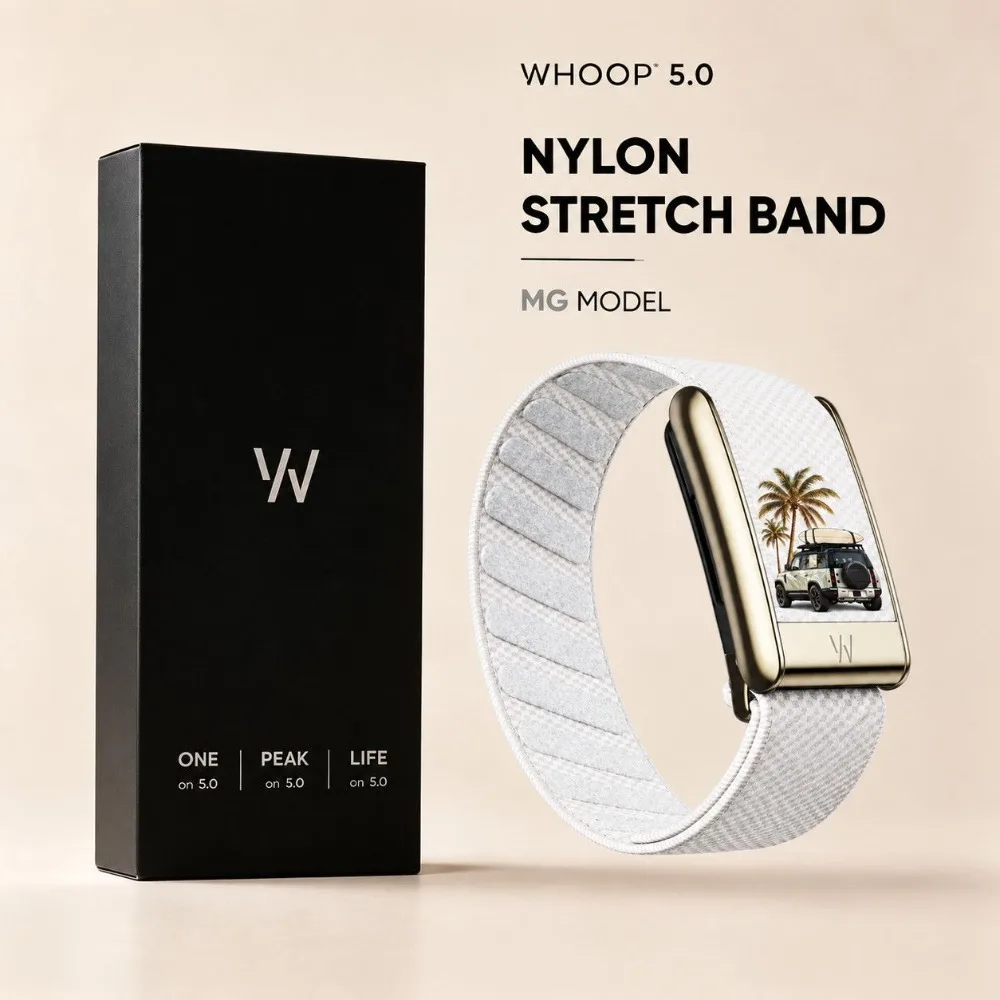 WHOOP 5.0 Jeep Graphic Nylon Woven Elastic Metal Band Off Road 4x4 Print Sport Replacement Wrist Strap Fitness Fashion Accessory
