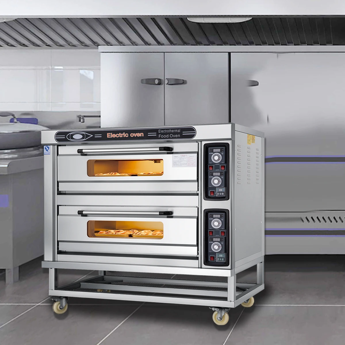 Factory Wholesale 2025 Commercial Gas Pizza Oven Double Hotel Bakery and Mass Production