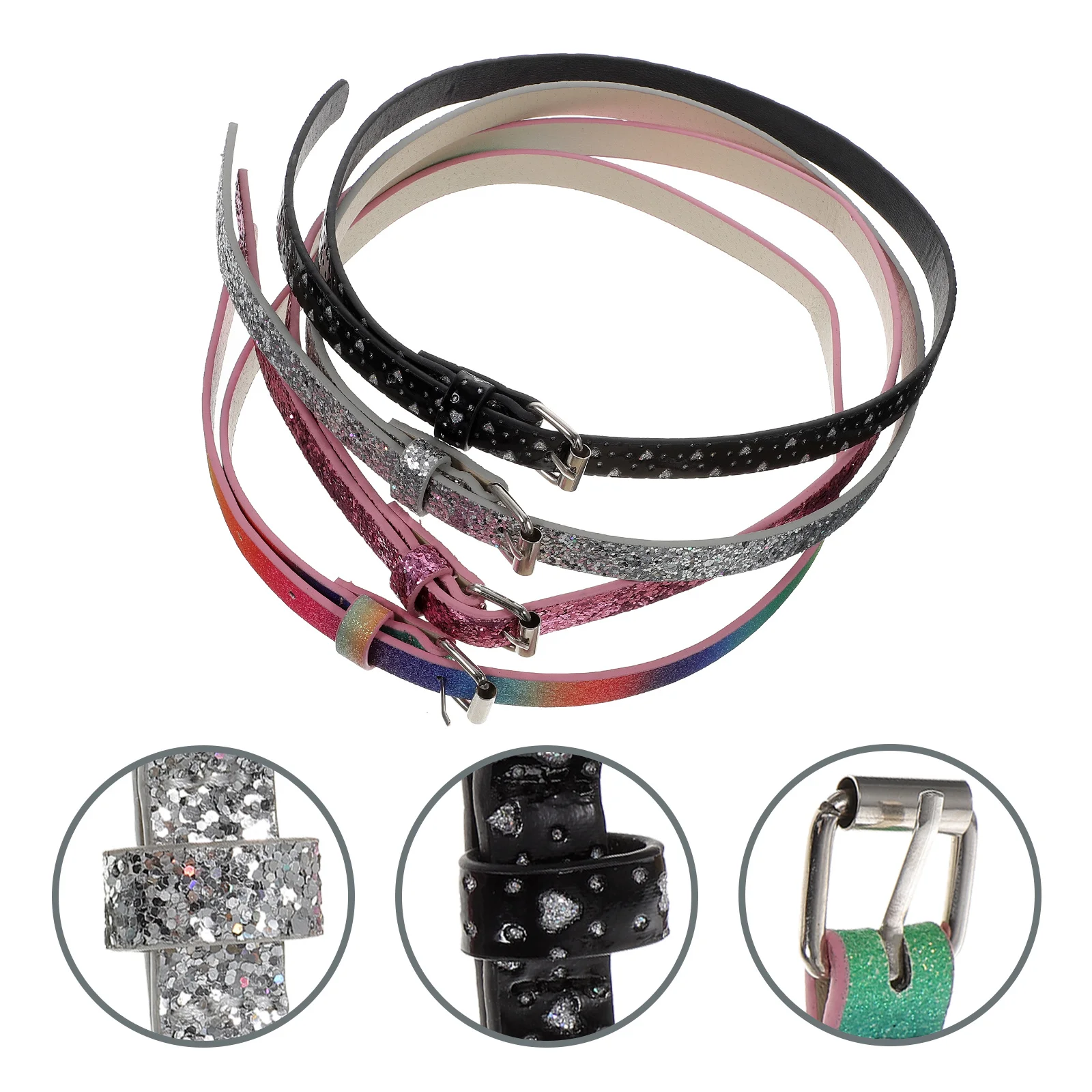 4 قطعة حزام القلب مشبك الجينز الخصر حزام اصطناعي أحزمة حجم 0 6 بوصة العرض 21 32