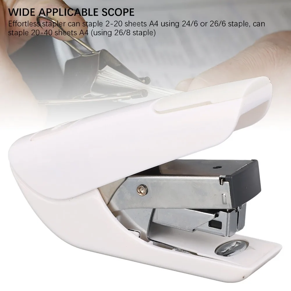 Practical ABS Desktop Stapler Single Hand 20 Sheet Capacity Heavy Duty Stapler Low Force Small Size Labor Saving Stapler Office