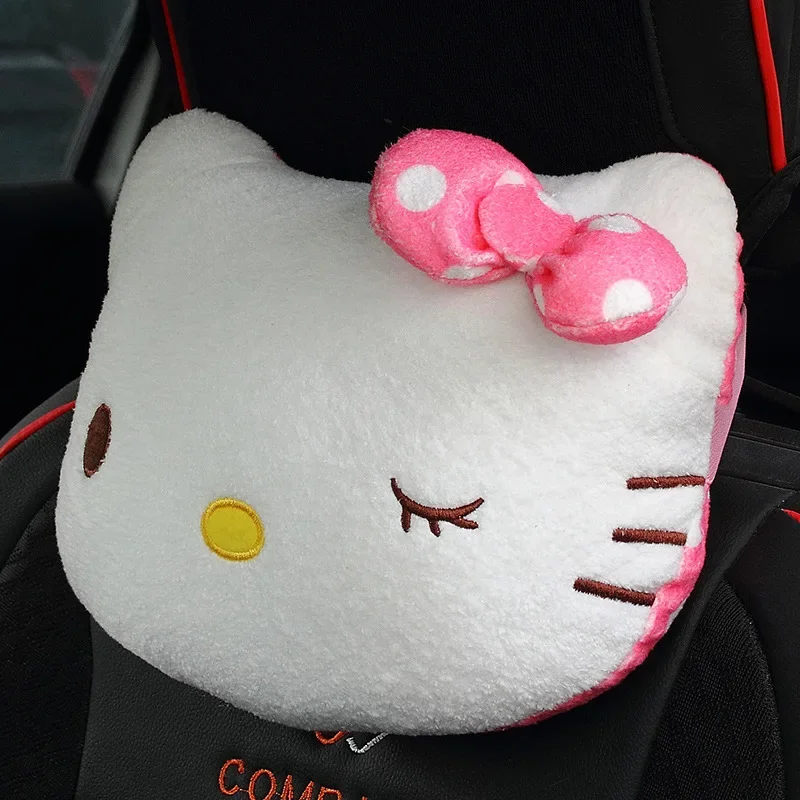 Hello Kitty Car Headrest Car Neck Pillows Cute Cartoon Plus for All Vehicles Automobiles Interior Decoration Accessories Gift