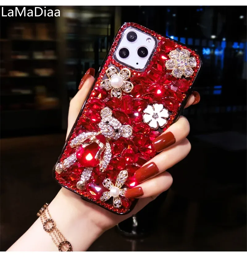 

Cute Bear Bling Crystal Rhinestone Diamond Phone Case, Luxury Cover, For iPhone 16Pro max 15 Plus, 14, 11, 12, 13 Pro Max