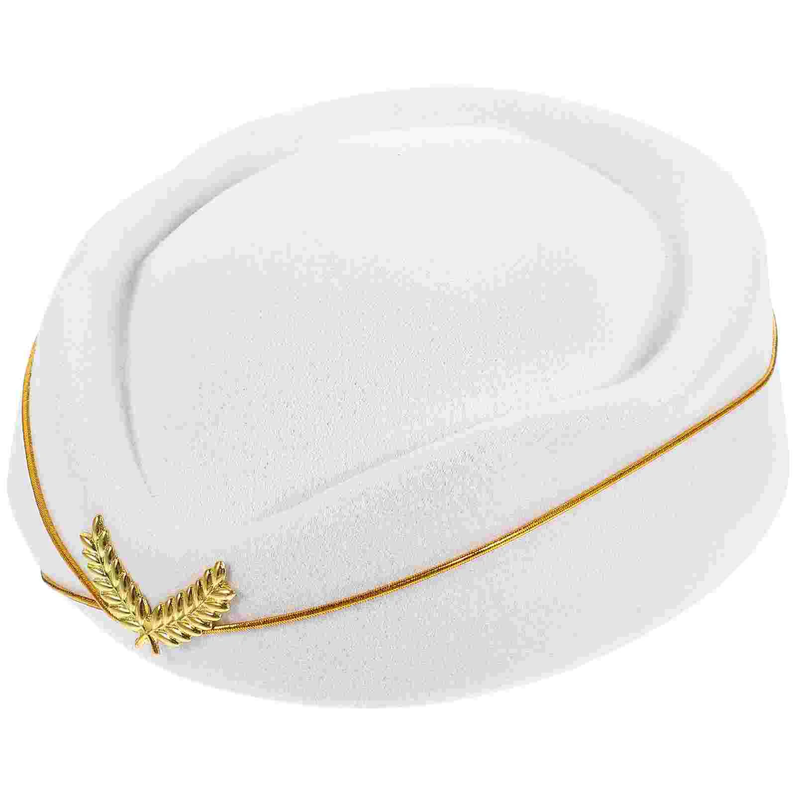 Black Hat Caps Performance Flight Attendant Aldult Accessories Decorative Beige Airline Stewardess Women's