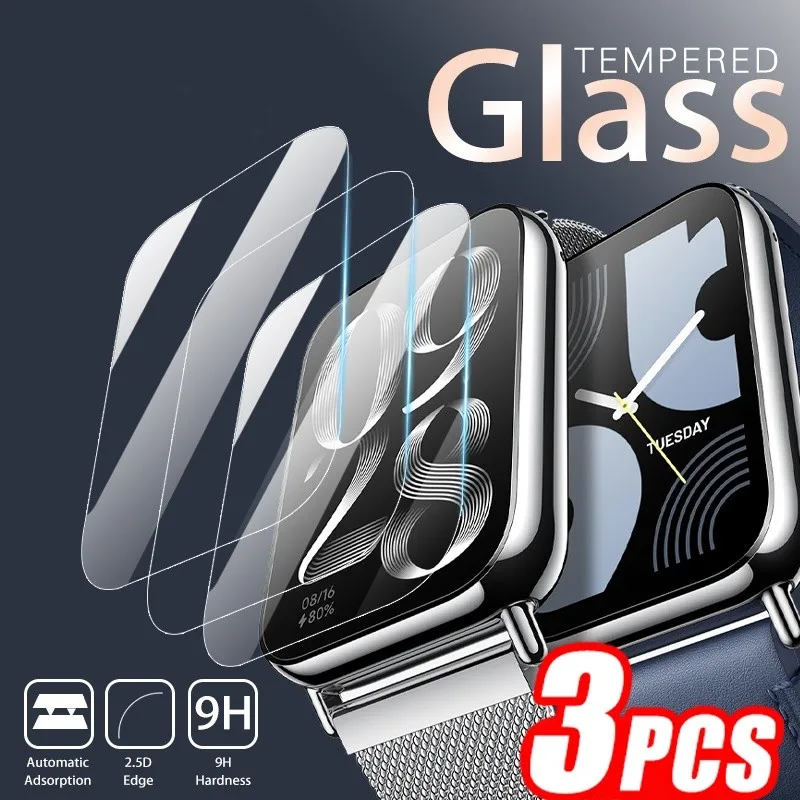 1-3 pçs películas protetoras de tela de vidro temperado para xiaomi mi banda 8 pro hd protetor de tela transparente miband 8pro smartwatch guarda