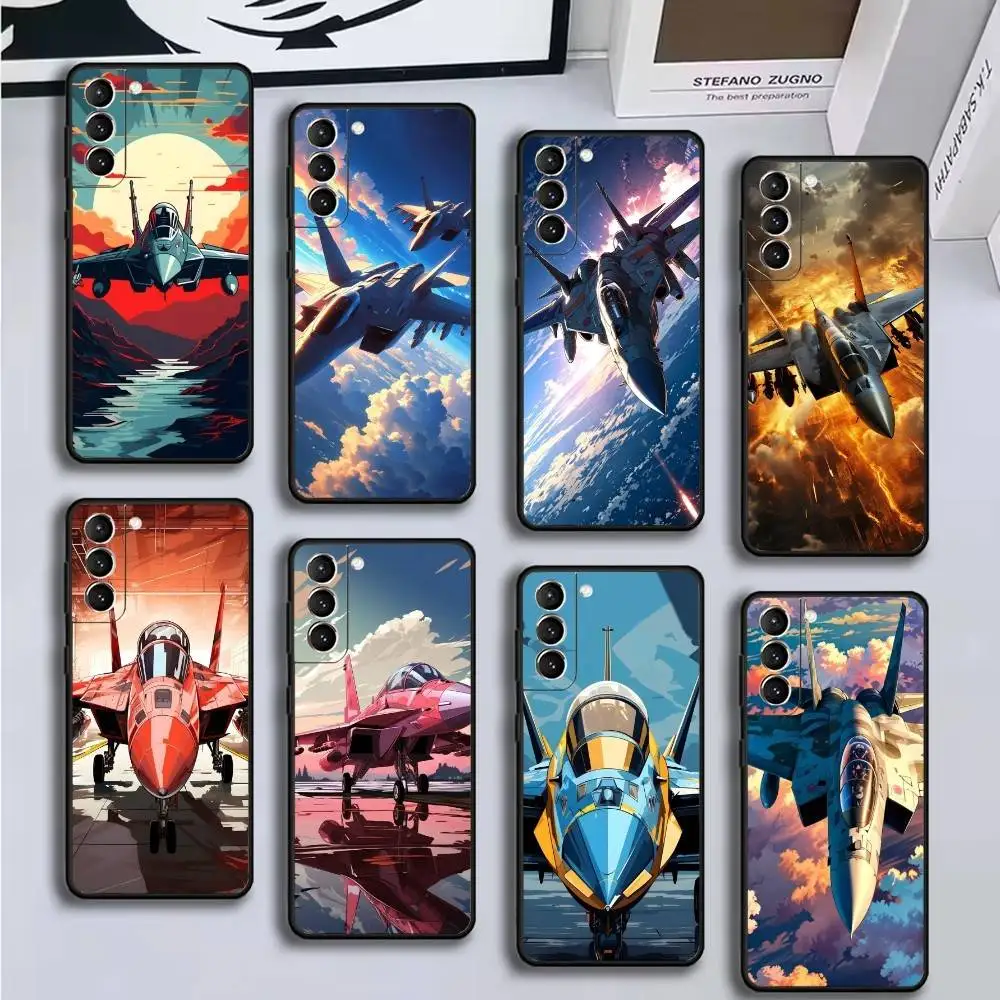 

Fighter Plane Cool Phone Case For Samsung GalaxyA13,21s,22,31,32,52,53,71,72,73,Soft Black Cover