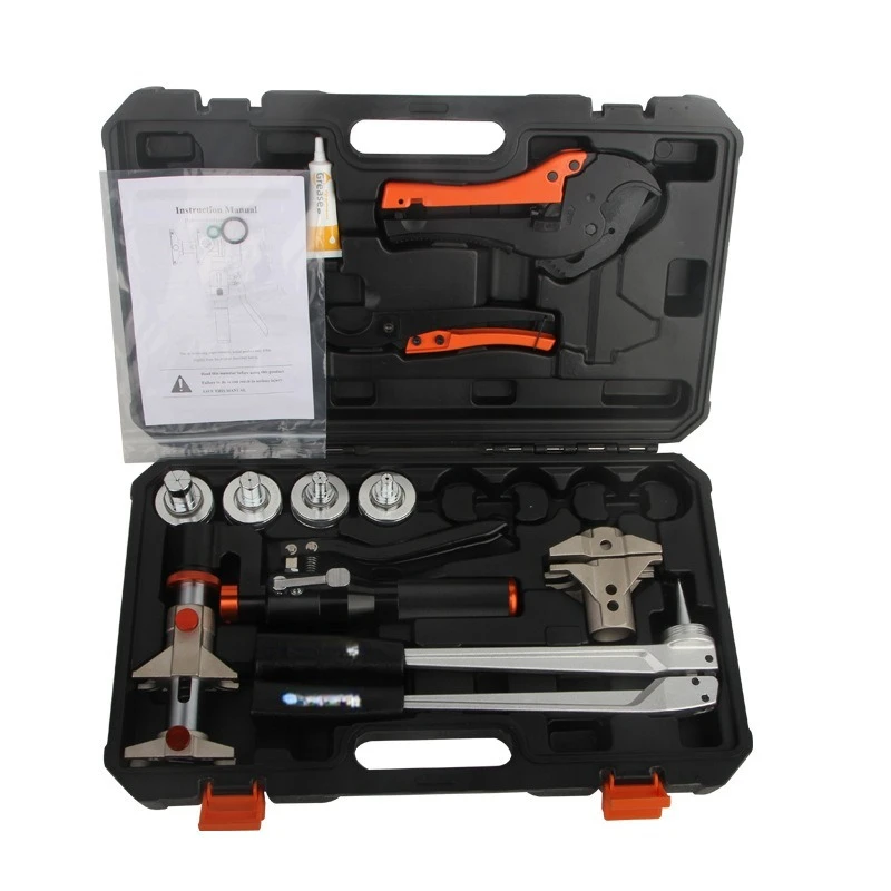 Hydraulic Manual Sliding Clamp, Underfloor Heating Expansion Pipe Clamp Tool Set for Aluminum-Plastic Pipe Connection