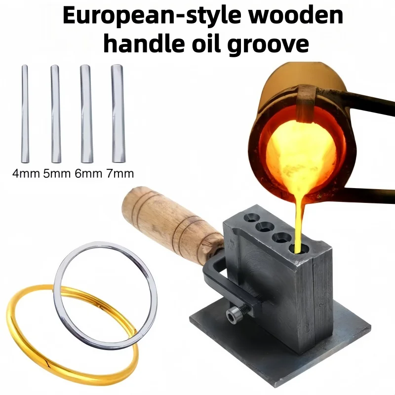 European-Style Oil Tank Cast Iron Bar Mold - Gold & Silver Melting Casting Tool for Jewelry Bar Making