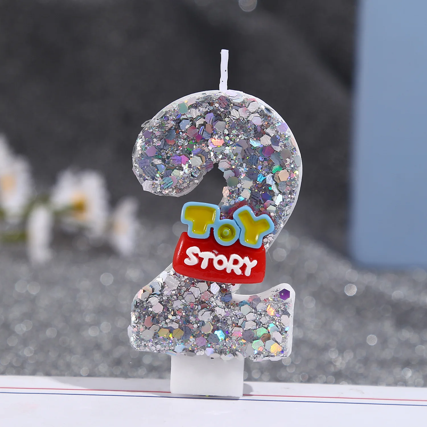 شموع عيد الميلاد الكرتونية، الشموع الرقمية الفضية، كعكة مهرجان الحفلات، المساعدات الديكور الحلوى #5