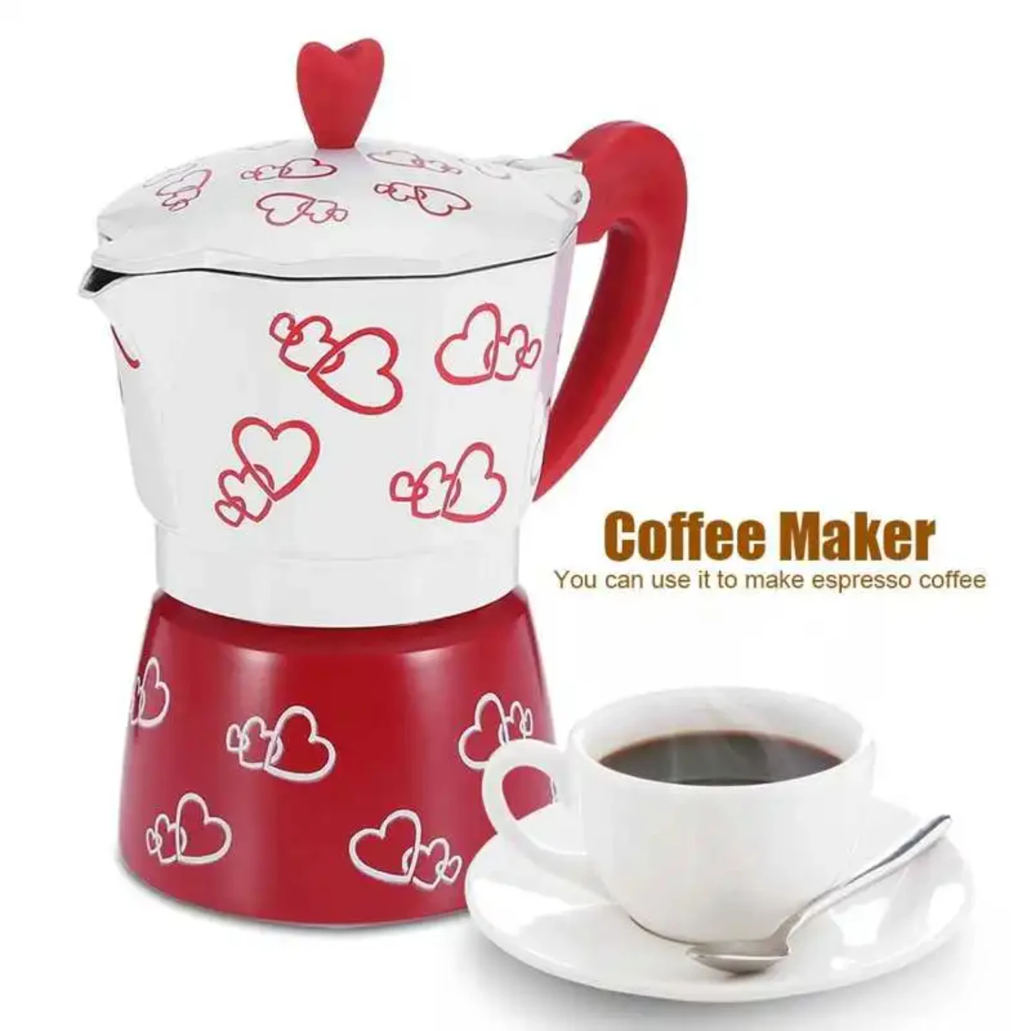 Olla de aluminio italiana para Espresso Moka, perfecta para uso doméstico y de oficina, gran cafetera de mano, hervidor de café, nuevo