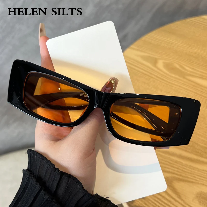 

Unique Small Square Sunglasses UV400 Fashion Retro Brand Designer Clear Ocean Lens Trending Punk Style for Men Women