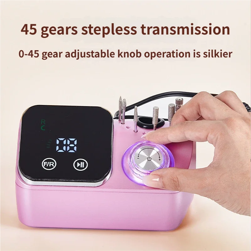 جديد 45000 دورة في الدقيقة آلة حفر الأظافر القواطع المهنية الكهربائية مسمار ساندر ل هلام الاكريليك تلميع للمنزل مانيكير صالون أداة #2