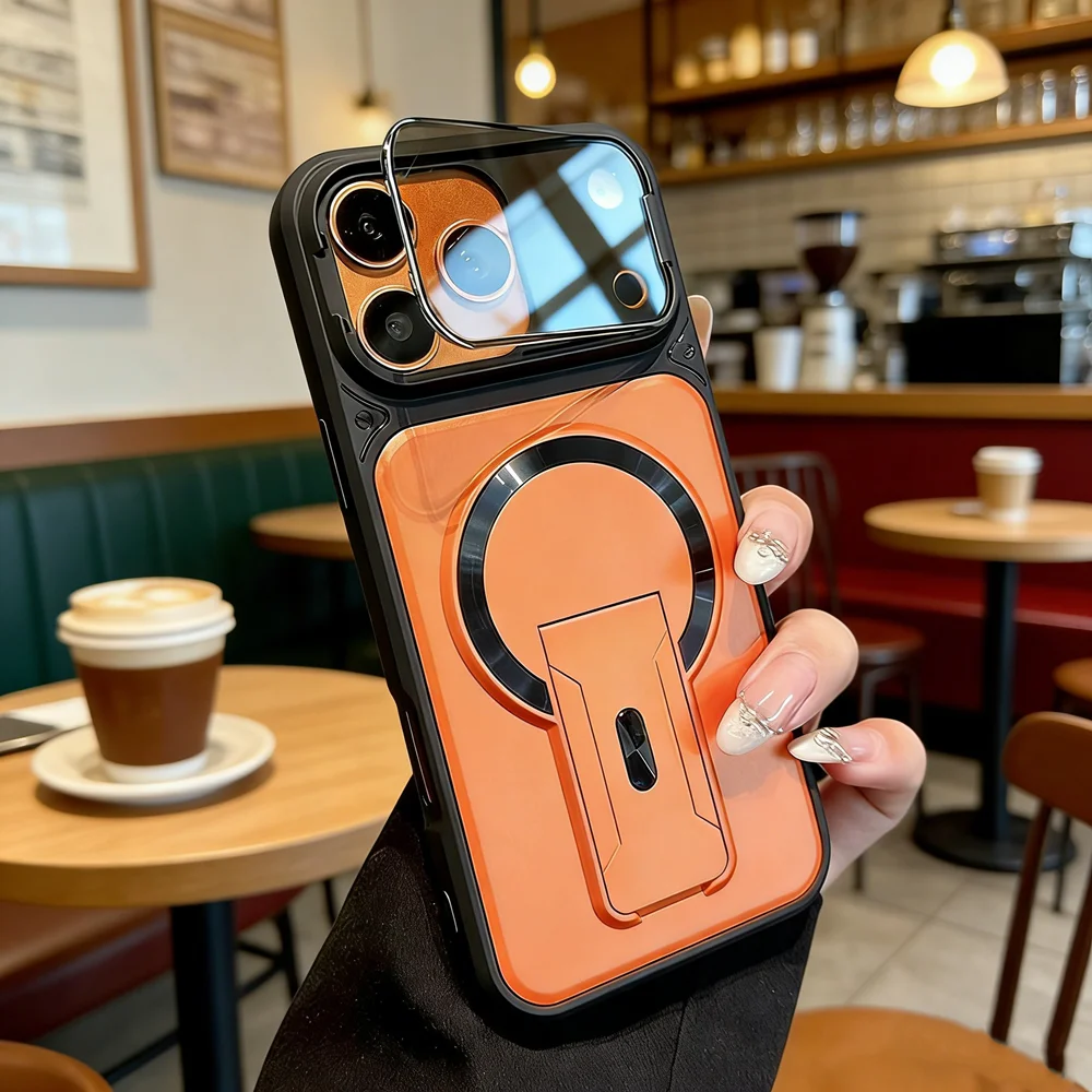 Image of Multifunktionale unsichtbare Dual-Support-Halterung Handyhülle für iPhone 18 17 16 15 14 Plus 13 12 11 Pro Max, kompatibel mit kabellosem Laden