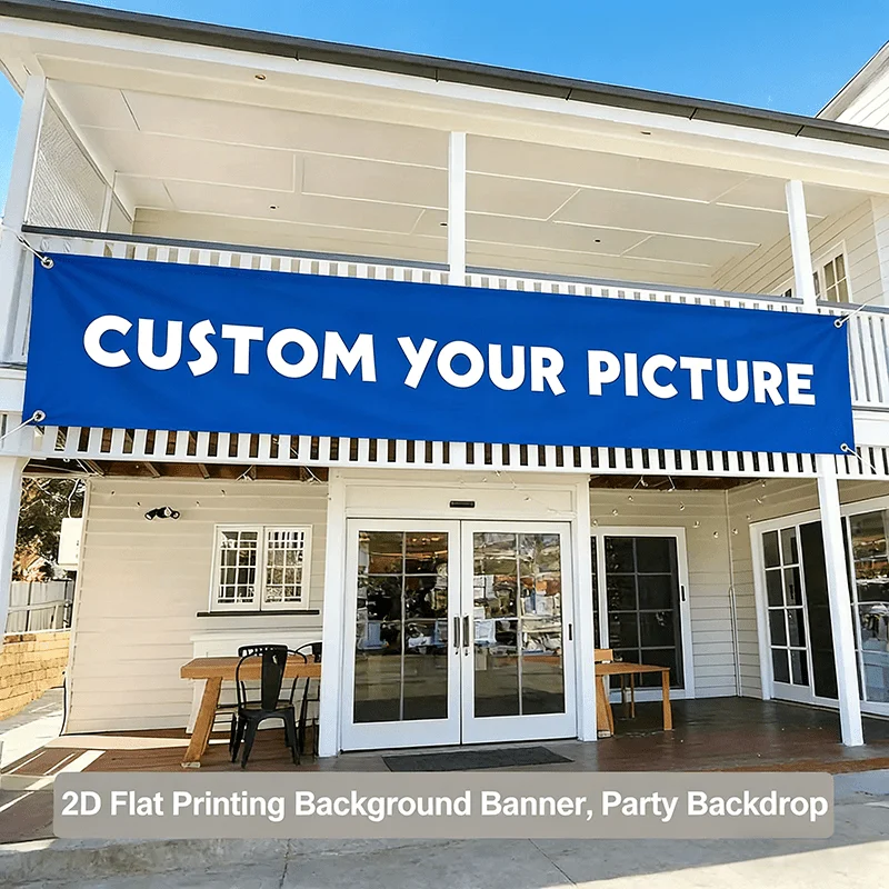 1pc Personalized Custom Image Banner,Polyester Banner for Courtyard Party, Weddings, Room, Garden, Outdoor Event Celebrations