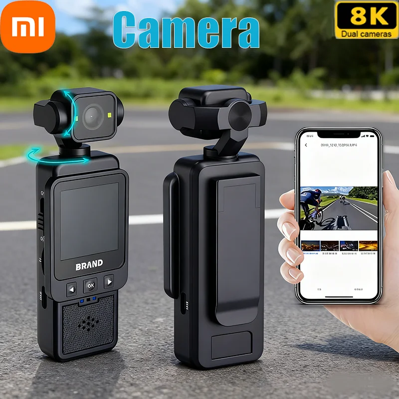 كاميرا OPPO 8K الرياضية المحمولة 180 ° كاميرا دوارة صغيرة محمولة مضادة للاهتزاز، شاشة عالية الدقة، كاميرا رؤية ليلية يمكن ارتداؤها بالواي فاي #2