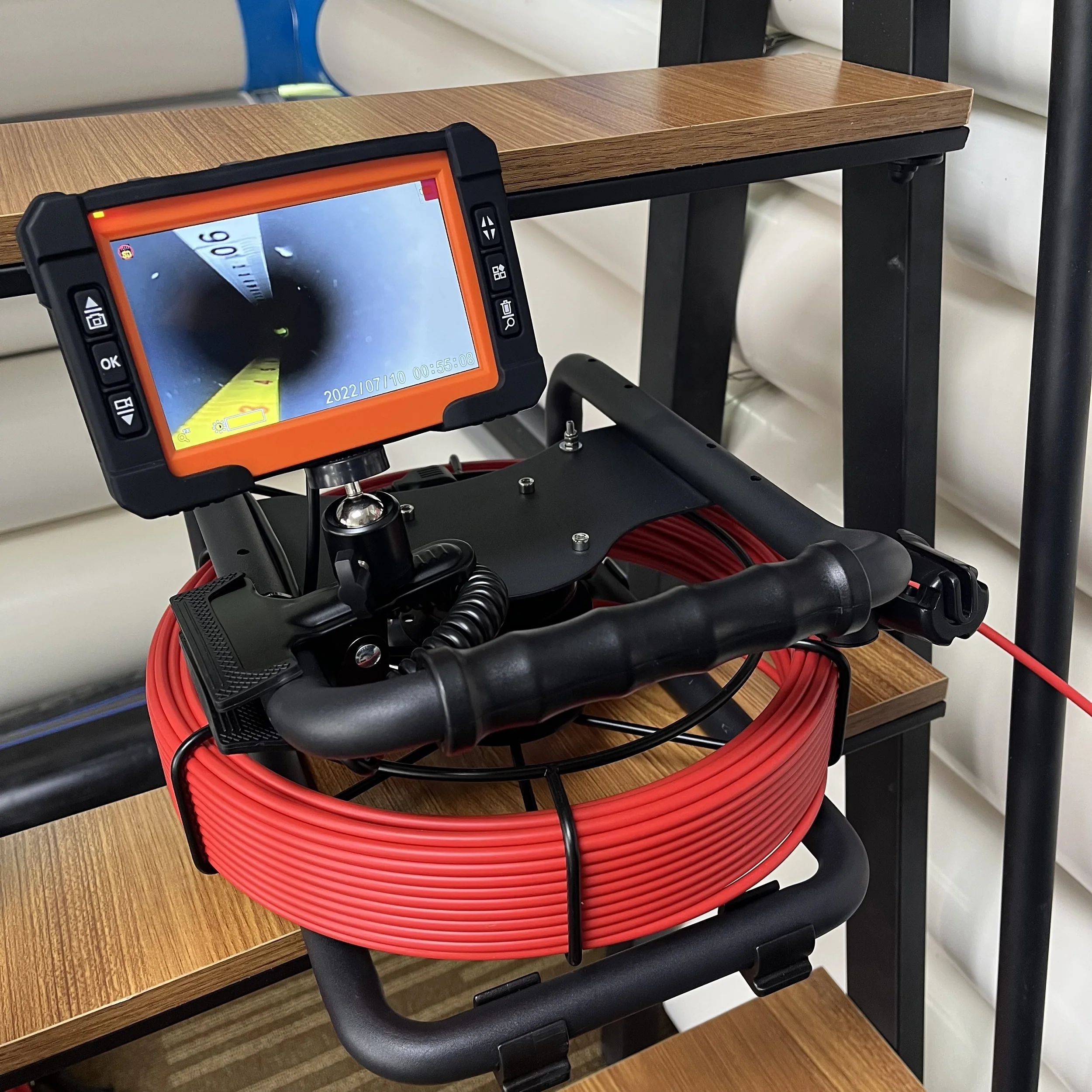 

Sewer Drain Sewage Drainage HD Pipe Inspection CCTV Qy6565 (10m) Dia. 5.m Cable 21mm With 5" Split