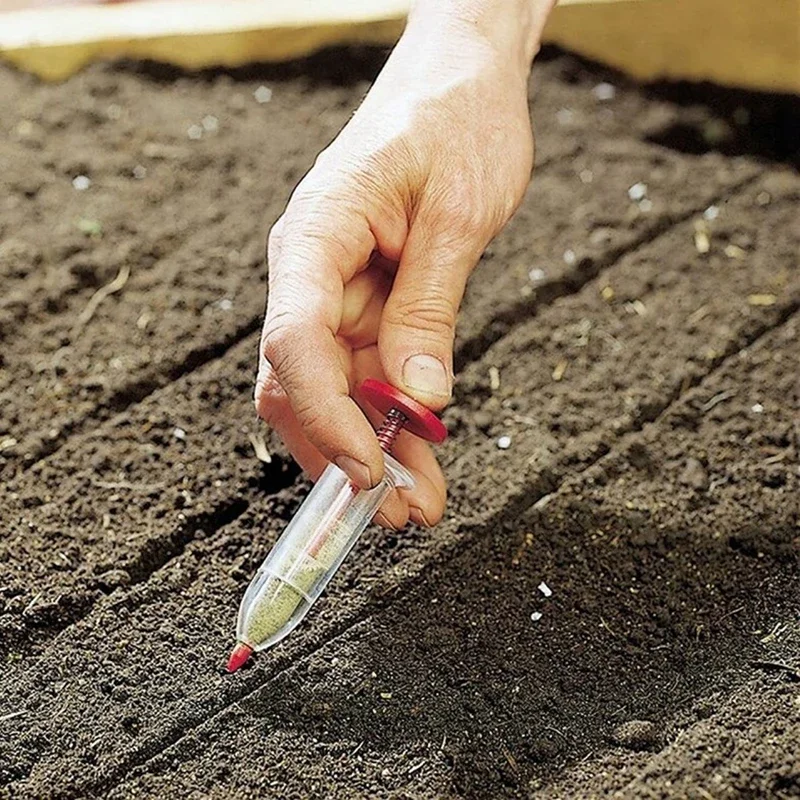 ハンドヘルドシードディスペンサー、庭の植栽用ミニ手動播種ツール、植木鉢&庭のベッドの必須園芸用品