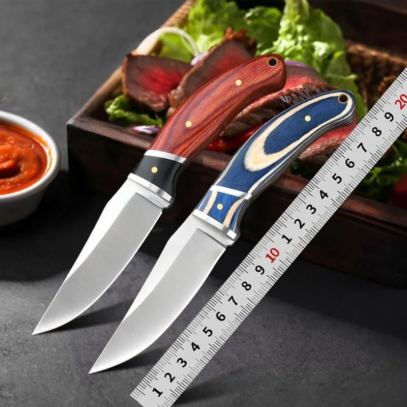 Кухонные кованые ножи для обвалки, тесак для мяса, мясник, бытовой нож для фруктов, резак для нарезки, маленькие обеденные ножи с ножнами для барбекю
