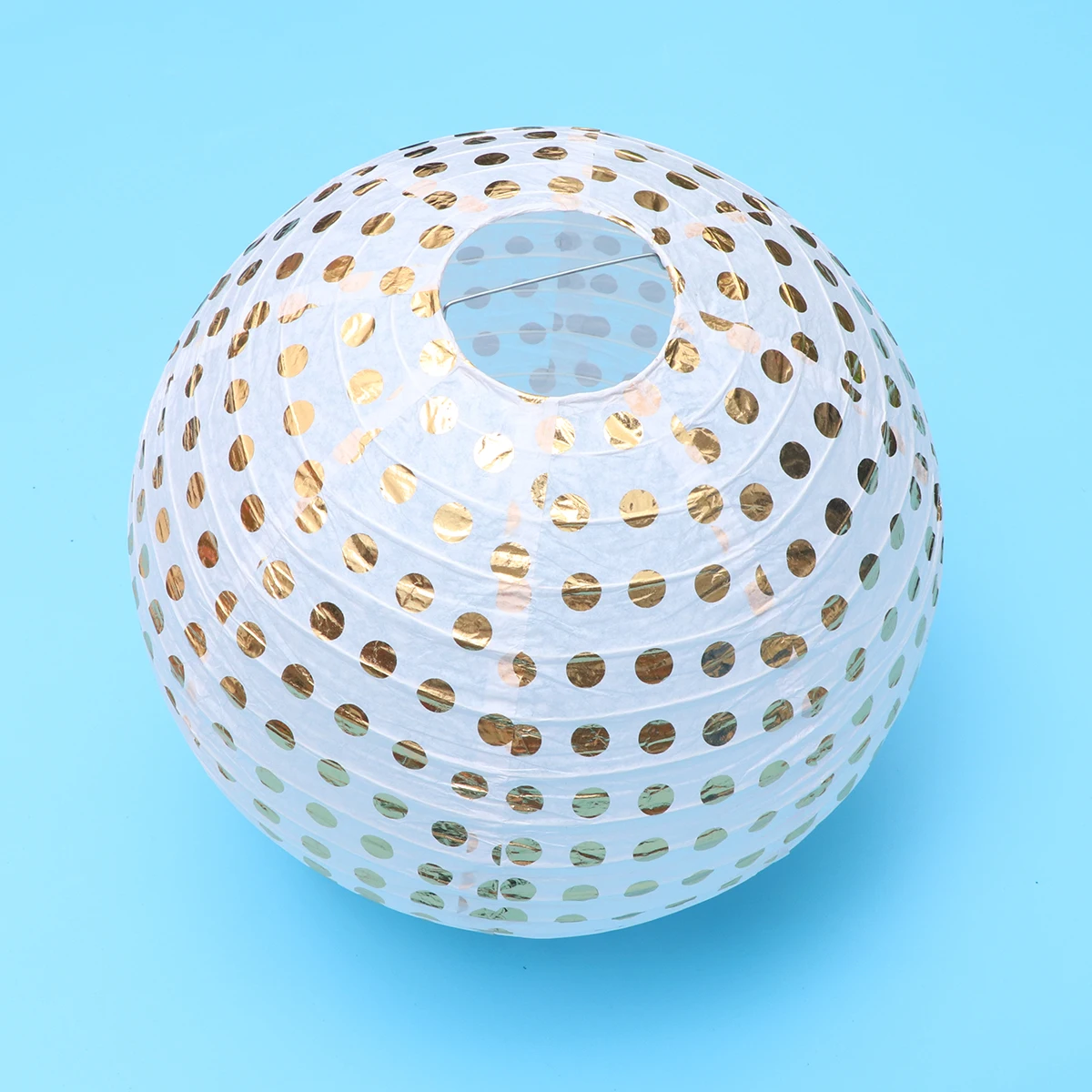 

5pcs 10 Inch Round Paper Lanterns Hanging Golden Dot Festival Lamp Eco-Friendly Decorative Ball Lights Wedding Celebration