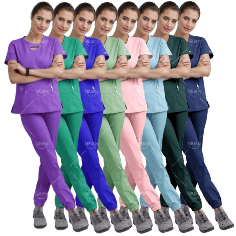 Multicolor Unisex Pharmacy Nurse Uniform Hospital Doctor Workwear  Dental Surgery Nurse Uniforms Medical Scrubs Women